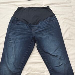 Isabel Maternity by Ingrid & Isabel Dark Blue Jeans with Black Belly Panel